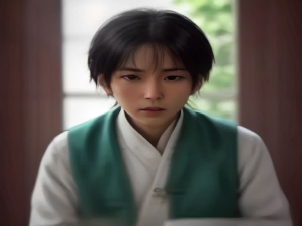蘑菇视频官网编辑团队在明亮办公室内讨论内容选题，桌上摆放数据报告与笔记本电脑，藏青色调室内环境，金色阳光从窗户射入，氛围专注而富有活力